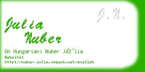 julia nuber business card
